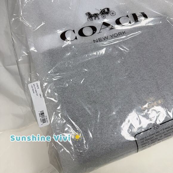 NWT Coach Bundle Large Maggie Tote Bag Blocked CY672 Black & CCD30 Long Chain - Picture 15 of 16